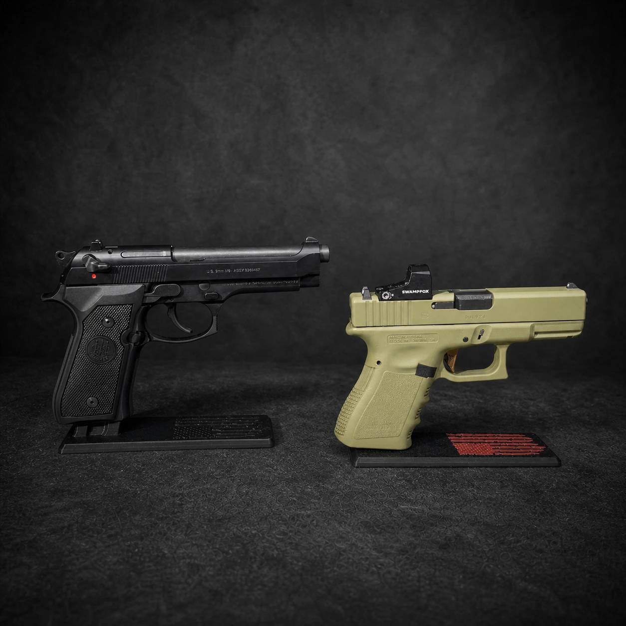 Double Stack Handgun Display - American Flag
